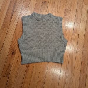 Princess Polly Gray Textured Crop Sweater Vest